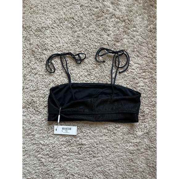 Frankies Bikinis Summertime Bikini Top in Black Size LARGE NEW - Picture 3 of 6